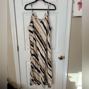 Primark Striped Linen Maxi Dress